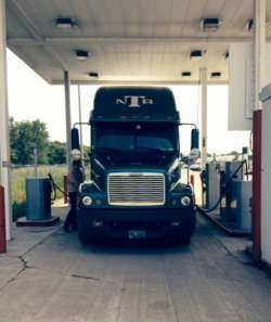 truck driver fueling